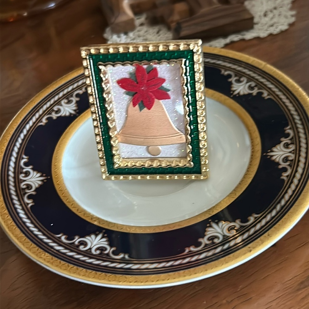 Vintage Framed Christmas Bell Picture